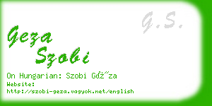 geza szobi business card